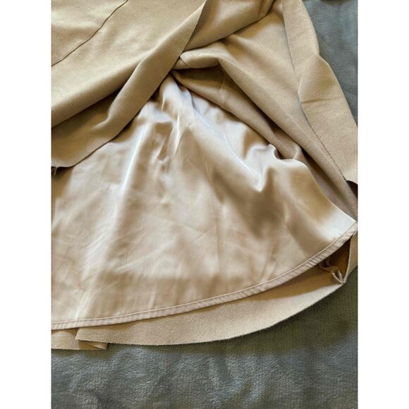 Antonio Melani Camel Faux Suede Sleeveless Midi Dress Belted Modern Minimalist M - Picture 6 of 10